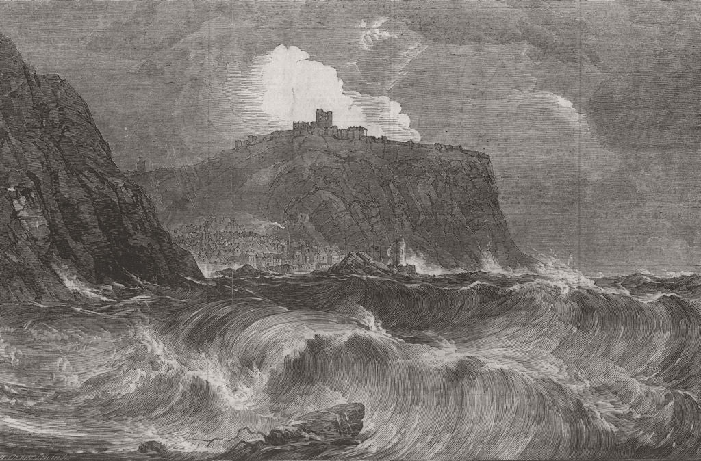 YORKS. Scarborough 1854 old antique vintage print picture